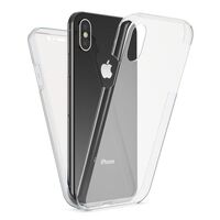 NALIA 360 Grad Handy Hülle für Apple iPhone XS Max, Full Cover Case Bumper Etui Transparent