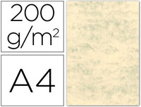 Cartulina Marmoleada Din A4 200 Gr. Crema Claro Paquete de 100 H.