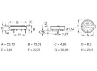 Batteriehalter für Knopfzelle Ø 20/24 mm, 1 Zelle, Leiterplattenmontage