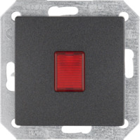 DELTA i-system Lichtsignal mit rotem Fenster und Glimmlampe 250V, carbonmetallic