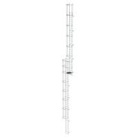 Mehrzügige Steigleiter mit Rückenschutz (Bau) Aluminium blank, 18,28m
