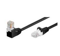 U/UTP CAT5e 1M Black PVC Unshielded Network Cable, 90° Angled, PVC, 4x2xAWG 26 CCA Netzwerkkabel