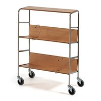 File trolley with top shelf, chrome plated