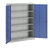 Armario de puerta batientes Jumbo, anchura 1500 mm, 4 baldas, profundidad 420 mm, puertas en azul genciana.