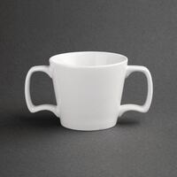 Olympia Heritage Mug in White - Porcelain with Double Handle - 300ml - 6 Pack