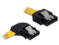 DeLock DL82493 SATA sárga 3Gb/s bal / egyenes kábel fém rögzítő 50 cm kábel