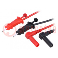 Test leads; Urated: 300V; Len: 1m; test leads x2; red and black