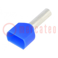 Tip: bootlace ferrule; insulated,double; copper; 2.5mm2; 10mm