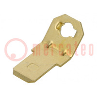 Terminal: flat; 4.8mm; 0.5mm; male; M2,5; screw; brass; angled 45°