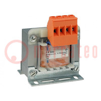 Transformer: mains; 30VA; 230VAC; 230V; Leads: terminal block; IP00