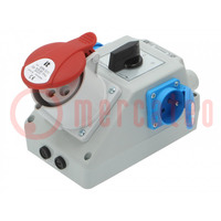 Switch socket; IP44; wall mount