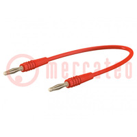 Test lead; 60VDC; 30VAC; 10A; banana plug 2mm,both sides; red
