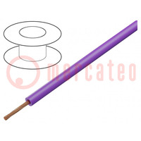 Wire; Silivolt®-1V; 1x0.75mm2; stranded; Cu; silicone; violet; 100m