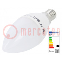Lampe LED; blanc neutre; E14; 220/240VAC; 600lm; P: 7W; 200°; 4000K