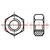 Nut; hexagonal; M6; 1; brass; 10mm; BN 504; DIN 934; ISO 4032