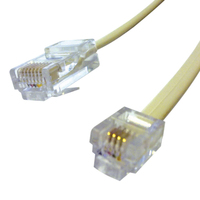 Videk RJ45 Plug to RJ11 Plug Convertor Cable 3m Reversed Wiring