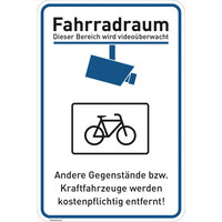 Fahrradraum - Nur für Fahrräder Hinweisschild, Folie, 20x30 cm