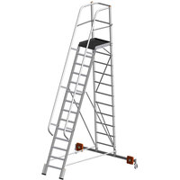 Leitern - PodestLeitern, Einseitig besteigbar, klappbar, 14 Stufen, 2,07 m breit