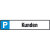 Parkplatzschild Symbol: P, Text: Kunden, Alu geprägt, Größe 52x11 cm