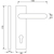 Skizze zu FS-Drückergarnitur U-Form - auf Kurzschild PZ 72, TS bis 53 mm, schwarz