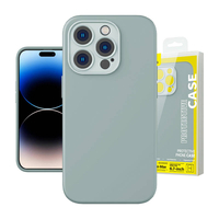 BASEUS LIQUID SILICA GEL CASE FOR IPHONE 14 PRO MAX (SUCCULENT)+ TEMPERED GLASS + CLEANING KIT ARYT020903