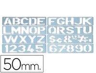 Plantilla rotulación letras y números (50 mm) de Liderpapel