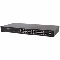 Intellinet 24-Port Web-Managed Gigabit Ethernet Switch mit 2 SFP-Ports, 24 x 10/100/1000 Mbit/s RJ45 Ports + 2 x SFP, IEEE 802.3az Energy Efficient Ethernet, SNMP, QoS, VLAN, AC...