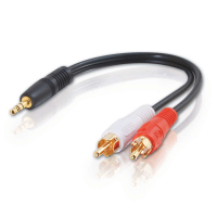 C2G Value Series 3.5mm Stereo Plug/RCA Plug x2 Y-Cable Audio-Kabel 0,15 m 2 x RCA Schwarz