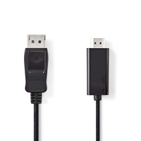 Nedis CCGB37100BK20 adaptador de cable de vídeo 2 m DisplayPort HDMI tipo A (Estándar) Negro