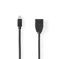 Nedis CCGB37454BK02 DisplayPort kabel 0,2 m Mini DisplayPort Zwart