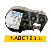 Brady MC-750-595-YL-BK printeretiket Zwart, Geel Zelfklevend printerlabel