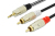 Ednet 2 x RCA/3.5mm 5m cable de audio 3,5mm Negro, Plata