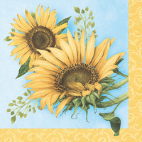 PAPSTAR 50 Servietten "ROYAL Collection" 1/4-Falz 40 cm x 40 cm "Sunflower"