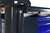 Gitterbox LCB I, normalhoch, 1200x800x980 BxTxH, Blechwände + Rollen, 4 Schubladen, Blau