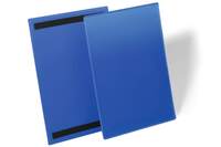 Durable Magnetic Ticket Label Holder Document Pockets - 50 Pack - A4 Blue