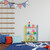 Relaxdays Kinderregal, 3 Ablagen, MDF & Holz, HxBxT: 69,5 x 48 x 24 cm, Wachsmalstifte Design, Bücherregal Kinder, bunt