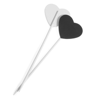 Table Decoration: Board Pick: Heart: 23 x 7cm. Pack of 2: White