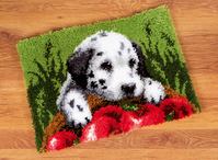 Latch Hook Kit: Rug: Dalmatian with Apples