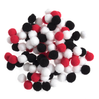 Pom Poms: 0.7cm: Assorted: Pack of 100