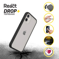 OtterBox React - Funda Protección mejorada para iPhone 12 mini - Negro Crystal - clear/Negro - ProPack - Funda