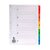 Q-Connect 1-5 Index Multi-punched Reinforced Board Multi-Colour Numbered Tabs A4