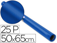 Papel Charol Rollo Azul Cobalto 25 Hojas de 50X65 Cm