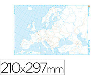 Mapa mudo b/n din A4 Europa -politico