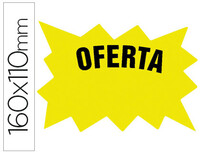 Cartel Cartulina Etiquetas Marcaprecios Amarillo Fluorescente 160X110 mm -Bolsa de 50 Etiquetas