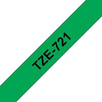 Tape Black on Green 9mm, TZE721, TZ, Green, 8 m, 9 mm,