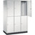 Armario guardarropa de acero de dos pisos INTRO, A x P 1220 x 600 mm, 6 compartimentos, cuerpo gris luminoso, puertas en gris luminoso.
