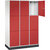 Armario de compartimentos bajo llave de acero INTRO, altura de compartimento 580 mm, A x P 1220 x 500 mm, 9 compartimentos, cuerpo blanco puro, puertas en rojo vivo.