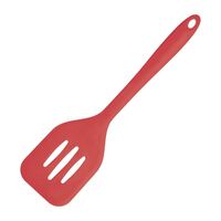 Kitchen Craft Silicone Flexible Slotted Turner in Red Dishwasher Safe - 31cm