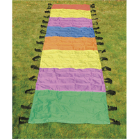 FIRST LOISIRS Parachute chenille en polyerster multicolore, L8 m x P1 m, 34 poignées, livré dans un sac - produit supprimé à épuisement du stock