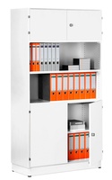 Kombi-Grund-Büroschrank, Büroschranksystem MODUFIX, HxBxT: 2225 x 1020 x 420 mm | BKK0315-WEWE
